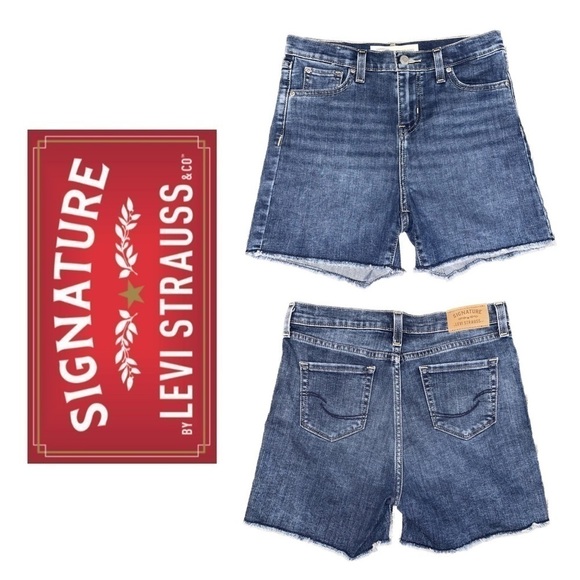 LEVI girls high rise denim shorts signature Levi’s size 14 - Picture 1 of 16